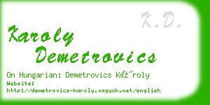 karoly demetrovics business card